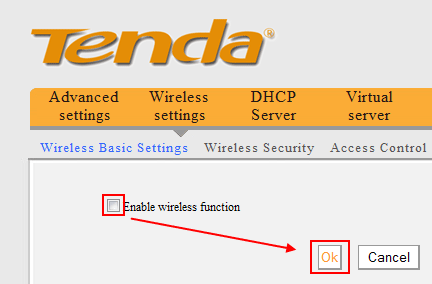 Tenda Wireless Settings